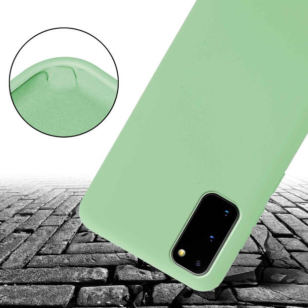 Cadorabo Mobiele telefoon ketting geschikt voor Samsung Galaxy S20 Hoesje in LIQUID LICHT GROEN - Silicone beschermhoes