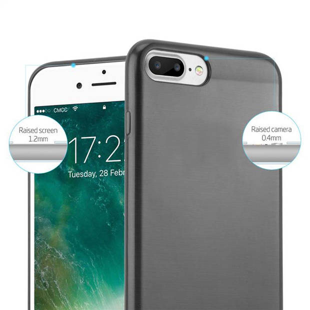 Cadorabo Hoesje geschikt voor Apple iPhone 7 PLUS / 7S PLUS / 8 PLUS in ZWART - Beschermhoes TPU silicone Case Cover