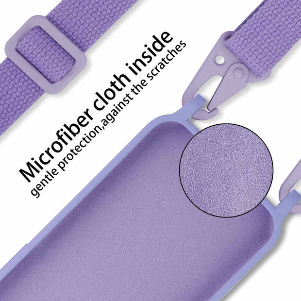 Cadorabo Mobiele telefoon ketting geschikt voor Apple iPhone 13 Hoesje in LIQUID LICHT PAARS - Silicone beschermhoes