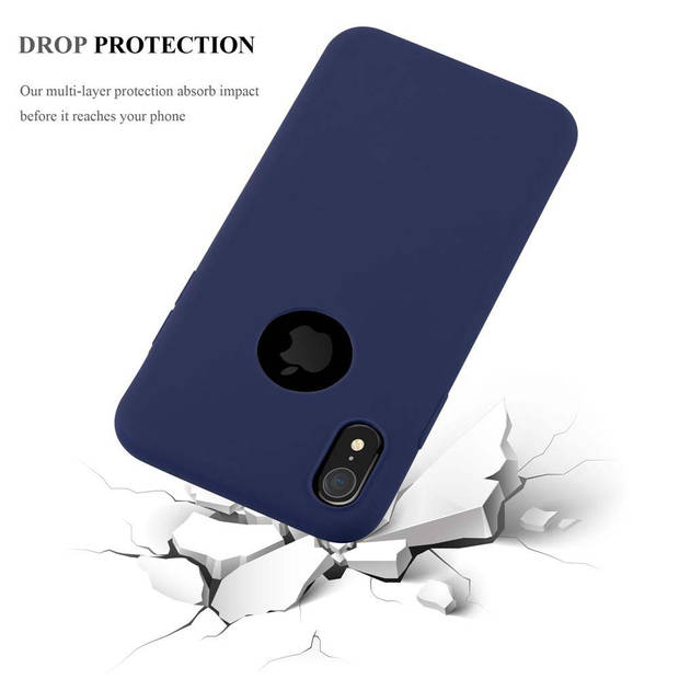 Cadorabo Hoesje geschikt voor Apple iPhone XR in CANDY DONKER BLAUW - Beschermhoes TPU silicone Case Cover