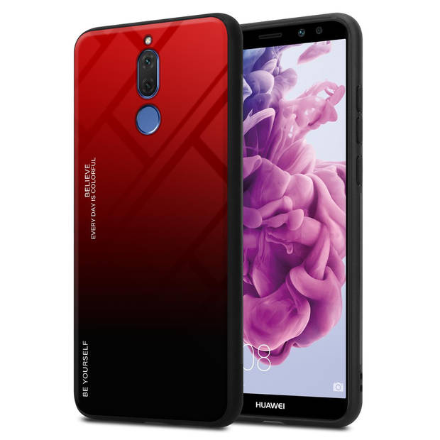 Cadorabo Hoesje geschikt voor Huawei MATE 10 LITE in ROOD - ZWART - Tweekleurige beschermhoes TPU-silicone Case Cover