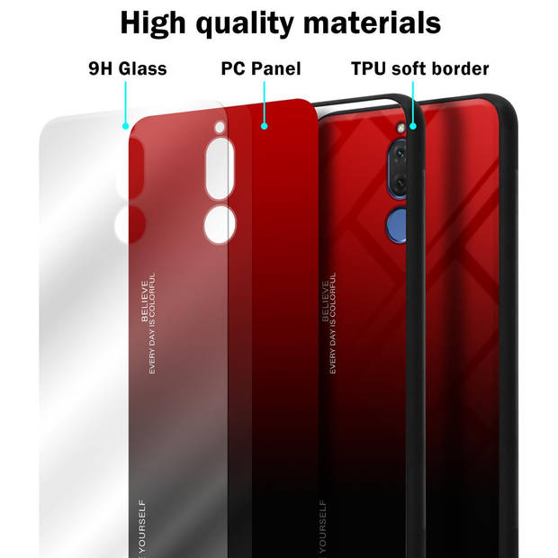 Cadorabo Hoesje geschikt voor Huawei MATE 10 LITE in ROOD - ZWART - Tweekleurige beschermhoes TPU-silicone Case Cover