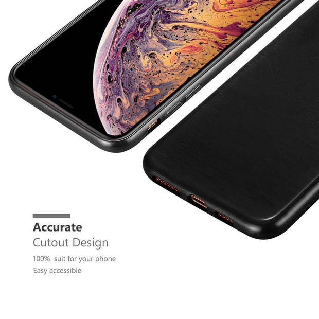 Cadorabo Hoesje geschikt voor Apple iPhone XS MAX in ZWART - Beschermhoes TPU silicone Case Cover Brushed