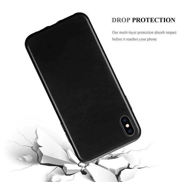 Cadorabo Hoesje geschikt voor Apple iPhone XS MAX in ZWART - Beschermhoes TPU silicone Case Cover Brushed