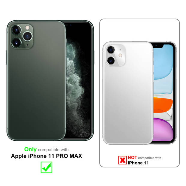 Cadorabo Hoesje geschikt voor Apple iPhone 11 PRO MAX in PHANTOM ZWART - Beschermhoes Cover magnetische sluiting Case