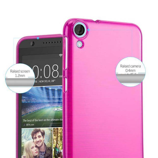 Cadorabo Hoesje geschikt voor HTC Desire 820 in ROZE - Beschermhoes TPU silicone Case Cover Brushed