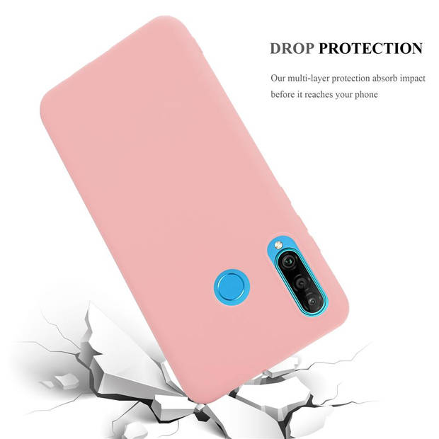 Cadorabo Hoesje geschikt voor Huawei P30 LITE in CANDY ROZE - Beschermhoes TPU silicone Case Cover