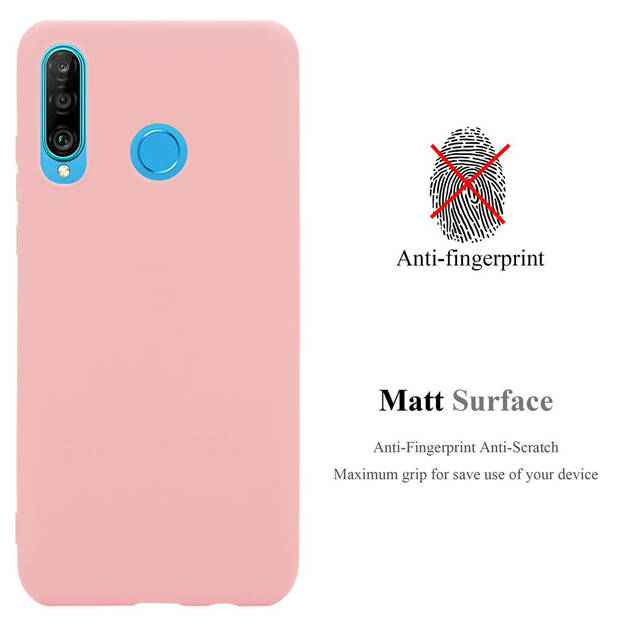 Cadorabo Hoesje geschikt voor Huawei P30 LITE in CANDY ROZE - Beschermhoes TPU silicone Case Cover