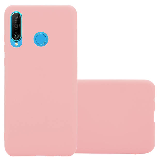 Cadorabo Hoesje geschikt voor Huawei P30 LITE in CANDY ROZE - Beschermhoes TPU silicone Case Cover