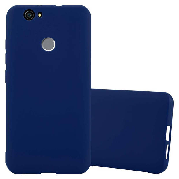 Cadorabo Hoesje geschikt voor Huawei NOVA in CANDY DONKER BLAUW - Beschermhoes TPU silicone Case Cover