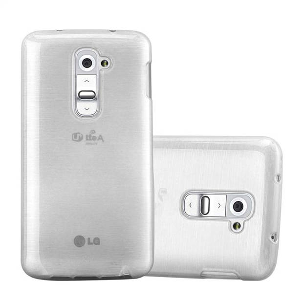 Cadorabo Hoesje geschikt voor LG G2 MINI in ZILVER - Beschermhoes TPU silicone Case Cover Brushed