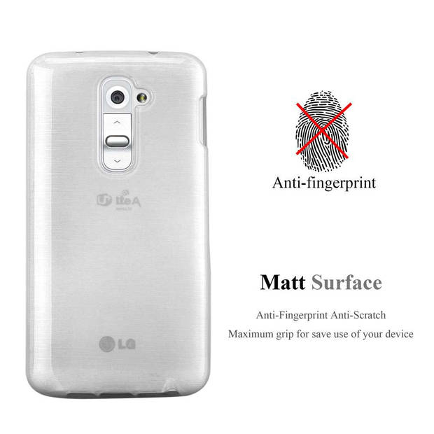 Cadorabo Hoesje geschikt voor LG G2 MINI in ZILVER - Beschermhoes TPU silicone Case Cover Brushed