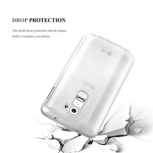 Cadorabo Hoesje geschikt voor LG G2 MINI in ZILVER - Beschermhoes TPU silicone Case Cover Brushed