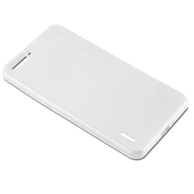 Cadorabo Hoesje geschikt voor Honor 6 PLUS in ZILVER - Beschermhoes TPU silicone Case Cover Brushed