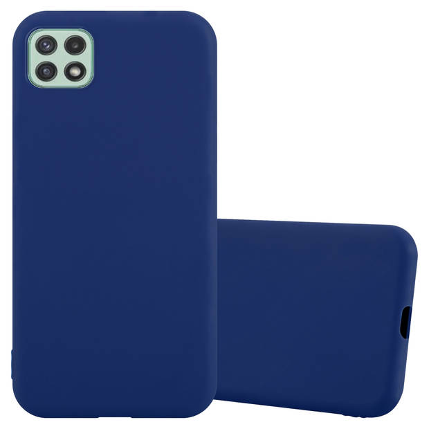 Cadorabo Hoesje geschikt voor Samsung Galaxy A22 5G in CANDY DONKER BLAUW - Beschermhoes TPU silicone Case Cover