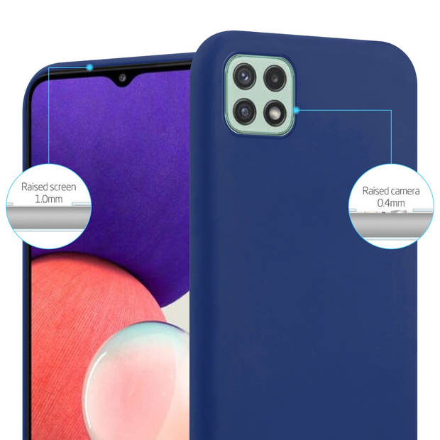 Cadorabo Hoesje geschikt voor Samsung Galaxy A22 5G in CANDY DONKER BLAUW - Beschermhoes TPU silicone Case Cover