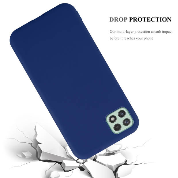 Cadorabo Hoesje geschikt voor Samsung Galaxy A22 5G in CANDY DONKER BLAUW - Beschermhoes TPU silicone Case Cover