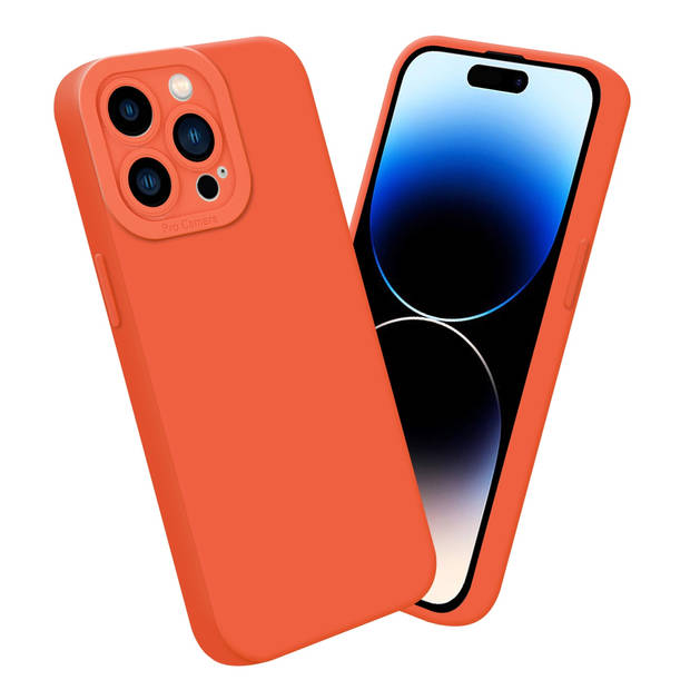 Cadorabo Hoesje geschikt voor Apple iPhone 14 PRO MAX in FLUID ORANJE - Beschermhoes TPU silicone Cover Case