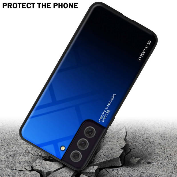 Cadorabo Hoesje geschikt voor Samsung Galaxy S22 PLUS in BLAUW - ZWART - Tweekleurige beschermhoes TPU-silicone Case