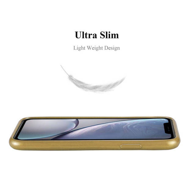 Cadorabo Hoesje geschikt voor Apple iPhone XR in GOUD - Beschermhoes TPU silicone Case Cover Brushed