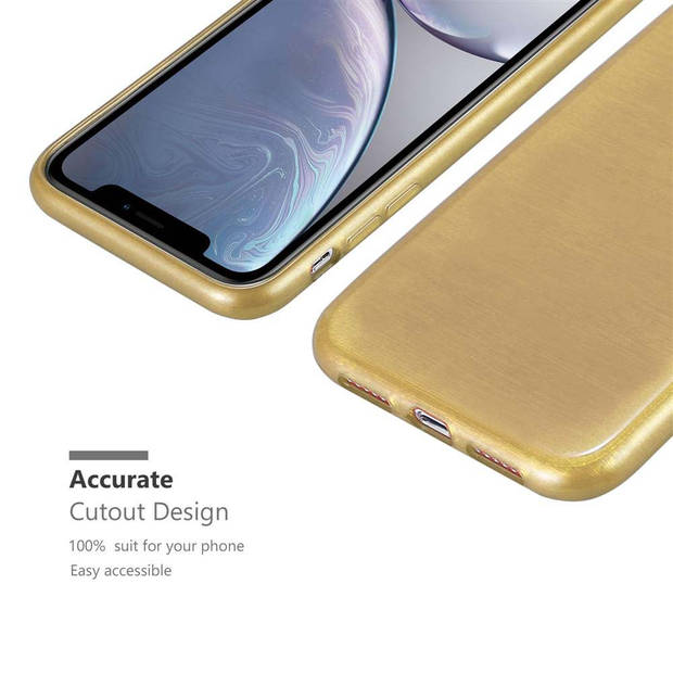 Cadorabo Hoesje geschikt voor Apple iPhone XR in GOUD - Beschermhoes TPU silicone Case Cover Brushed