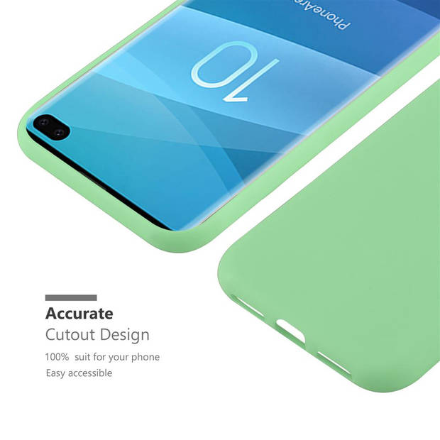 Cadorabo Hoesje geschikt voor Samsung Galaxy S10 PLUS in CANDY PASTEL GROEN - Beschermhoes TPU silicone Case Cover