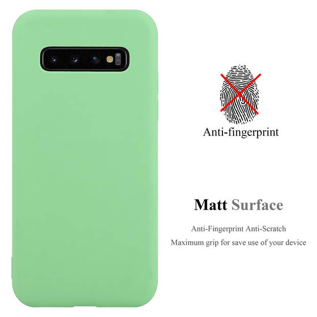 Cadorabo Hoesje geschikt voor Samsung Galaxy S10 PLUS in CANDY PASTEL GROEN - Beschermhoes TPU silicone Case Cover