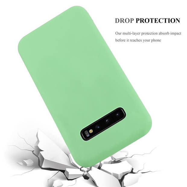 Cadorabo Hoesje geschikt voor Samsung Galaxy S10 PLUS in CANDY PASTEL GROEN - Beschermhoes TPU silicone Case Cover