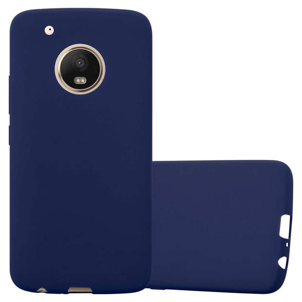 Cadorabo Hoesje geschikt voor Motorola MOTO G5 PLUS in CANDY DONKER BLAUW - Beschermhoes TPU silicone Case Cover