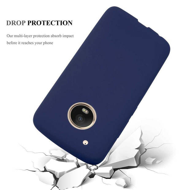 Cadorabo Hoesje geschikt voor Motorola MOTO G5 PLUS in CANDY DONKER BLAUW - Beschermhoes TPU silicone Case Cover