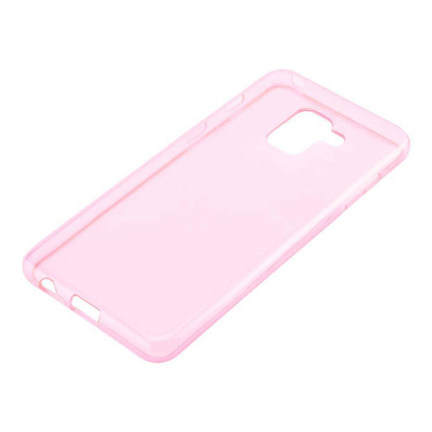 Cadorabo Hoesje geschikt voor Samsung Galaxy A8 2018 in TRANSPARANT ROZE - Beschermhoes Cover gemaakt van TPU Silicone