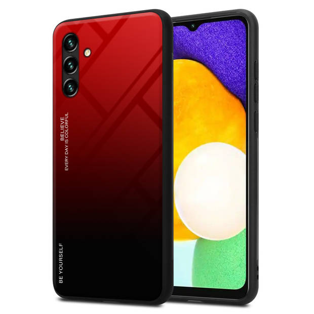 Cadorabo Hoesje geschikt voor Samsung Galaxy A13 5G in ROOD - ZWART - Tweekleurige beschermhoes TPU-silicone Case Cover