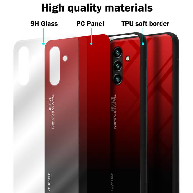 Cadorabo Hoesje geschikt voor Samsung Galaxy A13 5G in ROOD - ZWART - Tweekleurige beschermhoes TPU-silicone Case Cover