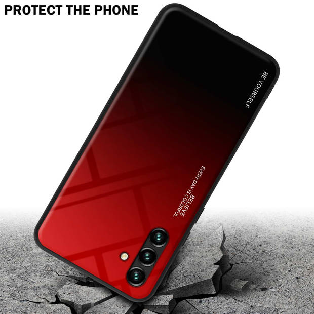 Cadorabo Hoesje geschikt voor Samsung Galaxy A13 5G in ROOD - ZWART - Tweekleurige beschermhoes TPU-silicone Case Cover