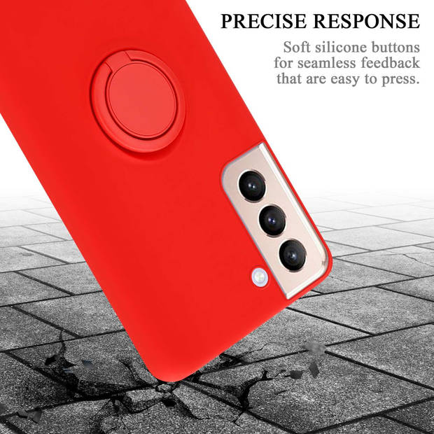 Cadorabo Hoesje geschikt voor Samsung Galaxy S22 PLUS in LIQUID ROOD - Beschermhoes van TPU silicone Case Cover met ring