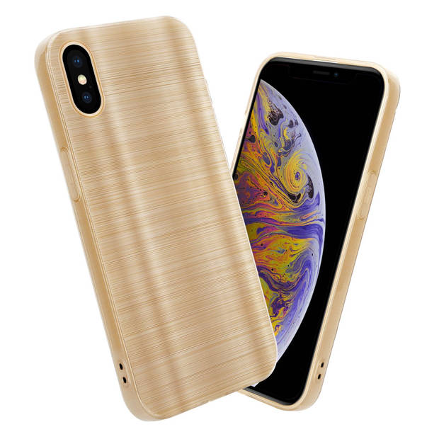 Cadorabo Hoesje geschikt voor Apple iPhone XS MAX in Brushed Goud - Beschermhoes Case Cover TPU silicone