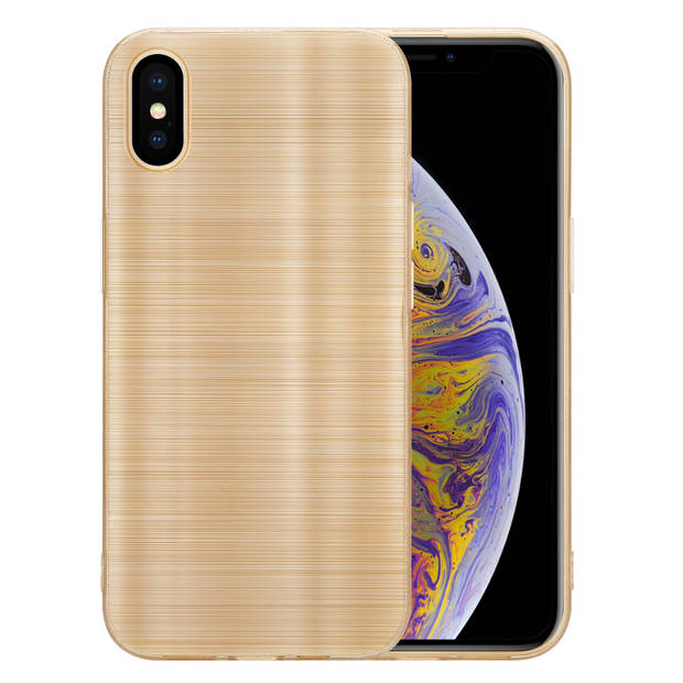 Cadorabo Hoesje geschikt voor Apple iPhone XS MAX in Brushed Goud - Beschermhoes Case Cover TPU silicone