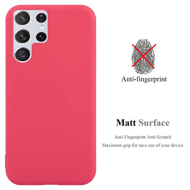 Cadorabo Hoesje geschikt voor Samsung Galaxy S22 ULTRA in CANDY ROOD - Beschermhoes TPU silicone Case Cover