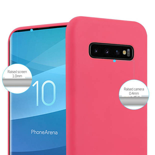 Cadorabo Hoesje geschikt voor Samsung Galaxy S10 4G in CANDY ROOD - Beschermhoes TPU silicone Case Cover