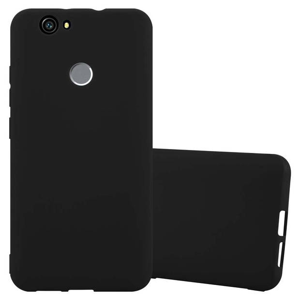 Cadorabo Hoesje geschikt voor Huawei NOVA in CANDY ZWART - Beschermhoes TPU silicone Case Cover