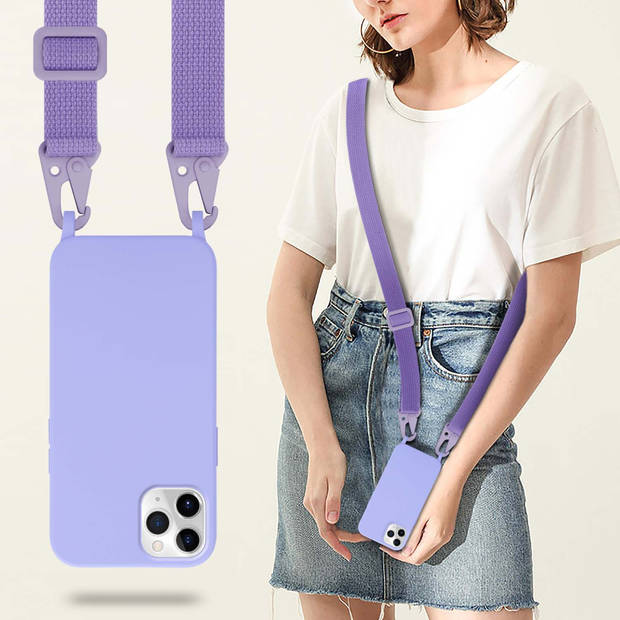 Cadorabo Mobiele telefoon ketting geschikt voor Apple iPhone 11 PRO MAX Hoesje in LIQUID LICHT PAARS - Silicone