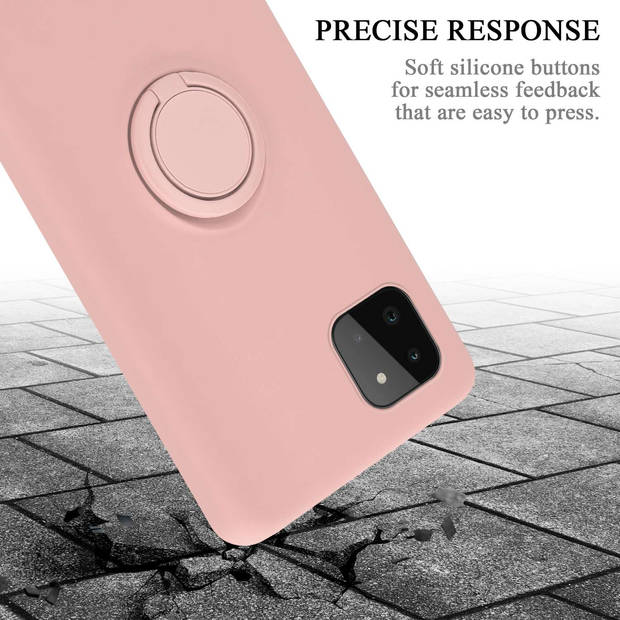 Cadorabo Hoesje geschikt voor Samsung Galaxy A22 5G in LIQUID ROZE - Beschermhoes van TPU silicone Case Cover met ring