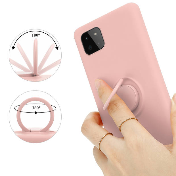 Cadorabo Hoesje geschikt voor Samsung Galaxy A22 5G in LIQUID ROZE - Beschermhoes van TPU silicone Case Cover met ring