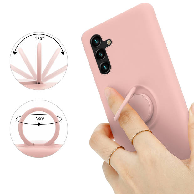 Cadorabo Hoesje geschikt voor Samsung Galaxy A13 5G in LIQUID ROZE - Beschermhoes van TPU silicone Case Cover met ring