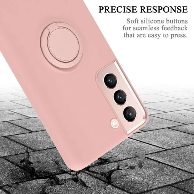 Cadorabo Hoesje geschikt voor Samsung Galaxy S22 in LIQUID ROZE - Beschermhoes van TPU silicone Case Cover met ring