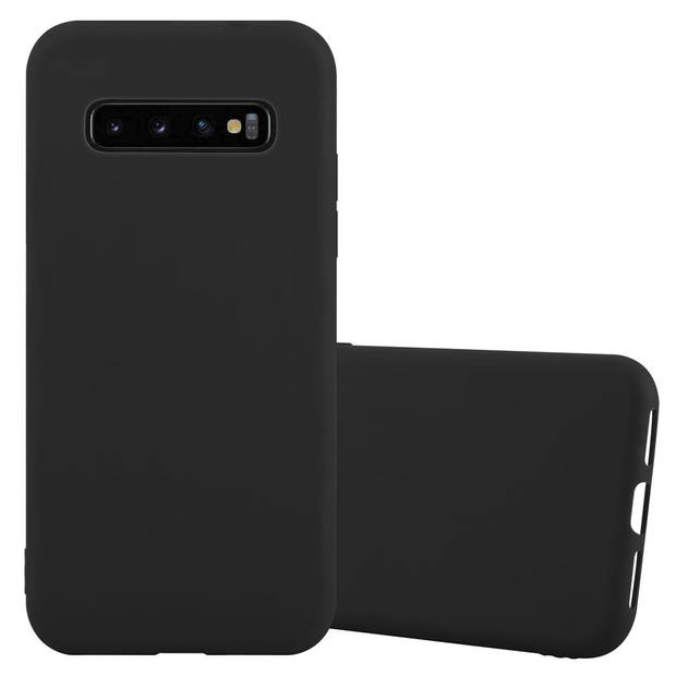 Cadorabo Hoesje geschikt voor Samsung Galaxy S10 PLUS in CANDY ZWART - Beschermhoes TPU silicone Case Cover