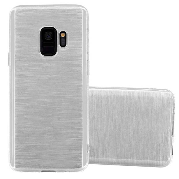 Cadorabo Hoesje geschikt voor Samsung Galaxy S9 in ZILVER - Beschermhoes TPU silicone Case Cover Brushed