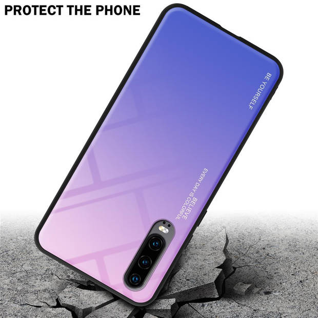 Cadorabo Hoesje geschikt voor Huawei P30 in ROZE - BLAUW - Tweekleurige beschermhoes TPU-silicone Case Cover