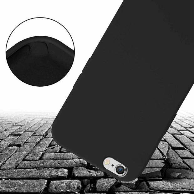 Cadorabo Mobiele telefoon ketting geschikt voor Apple iPhone 6 / 6S Hoesje in LIQUID ZWART - Silicone beschermhoes