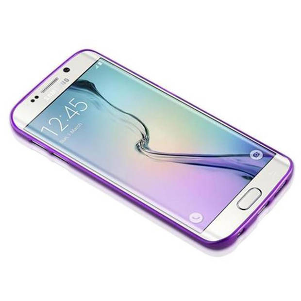 Cadorabo Hoesje geschikt voor Samsung Galaxy S6 EDGE in PAARS - Beschermhoes TPU silicone Case Cover Brushed